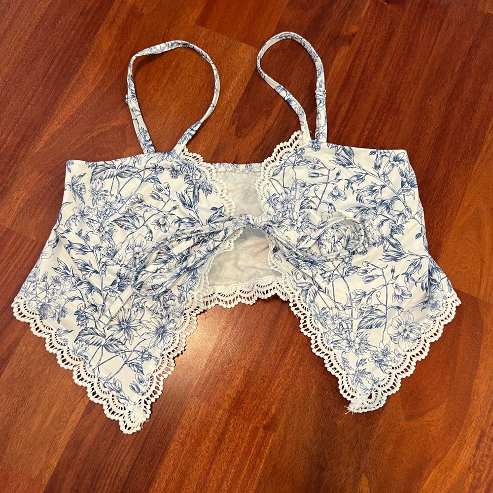 Shein front tie top